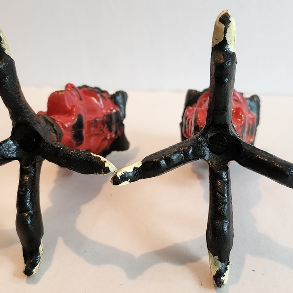 Antique Cast Iron Satan/Devil Candleholders- a Pair - Picture 3 of 5